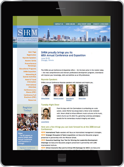 SHRM Conference landing page